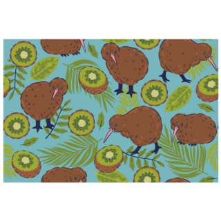 Kiwi Birds, Kiwi Fruits Pattern Sticker