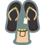 Kiwi Fruit Flip Flops Sticker
