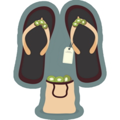 Kiwi Fruit Flip Flops Sticker