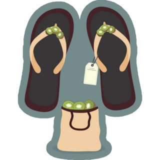 Kiwi Fruit Flip Flops Sticker