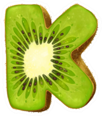 Kiwi Fruit K Sticker
