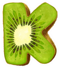 Kiwi Fruit K Sticker