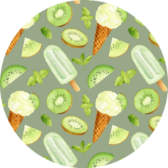 Kiwi Ice Cream Green Sticker
