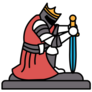 Kneeling Knight Sticker