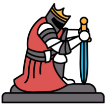 Kneeling Knight Sticker