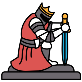 Kneeling Knight Sticker