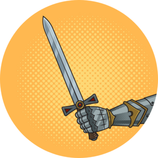 Knight Hand Pop Art Sticker