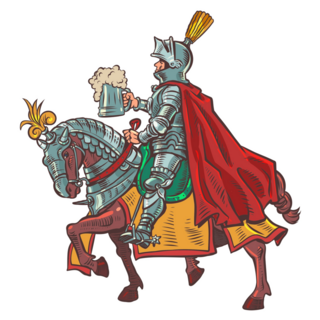 Knight Holding Beer Sticker