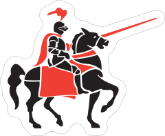 Knight on Horse Mascot Sticker