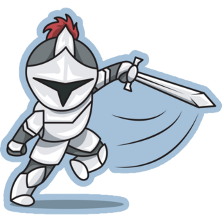 Knight Waving Sword Sticker