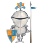 Knight With Shield Sticker