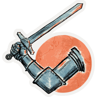 Knights Arm Sword Sticker