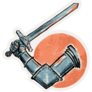 Knights Arm Sword Sticker