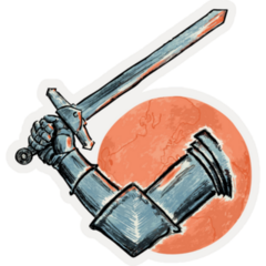 Knights Arm Sword Sticker