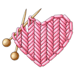 Knitted Red Heart Stickers