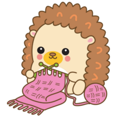 Knitting Hedgehog Sticker