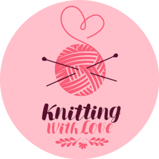 Knitting With Love Illustration Sticker