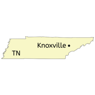 Knoxville City Location On Tennessee Map Sticker