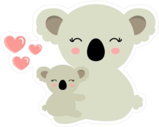 Koala Bear Mama and Baby Sticker