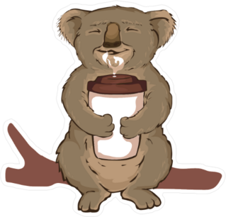 Koala Enjoying Coffee Sticker