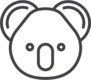 Koala Head Line Icon Sticker