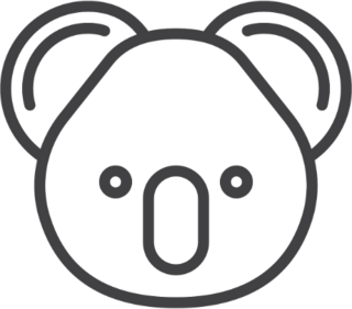 Koala Head Line Icon Sticker