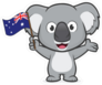 Koala Holding Australian Flag Sticker