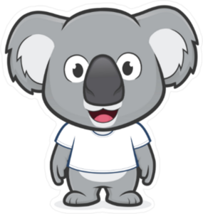Koala in White T Shirt Sticker