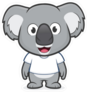 Koala in White T Shirt Sticker