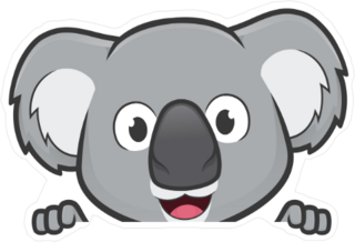 Koala Looking Over Edge Sticker