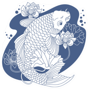 Koi Carp In Pond Sticker