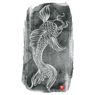 Koi Carp - Japanese Symbol As Happiness Sticker