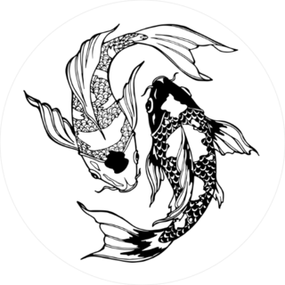 Koi Carp Yin Yang Circle Sticker