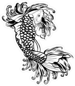 Koi Fish Illustration Sticker