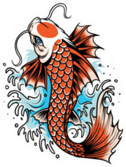 Koi Fish Tattoo Sticker