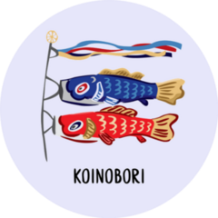 Koinobori Symbol Of Japan Cartoon Carp Sticker