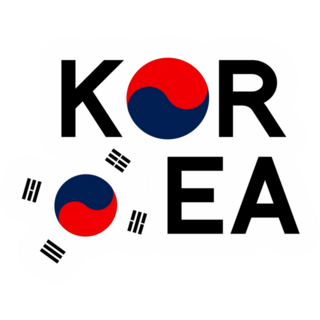 Korea Text Flag Sticker