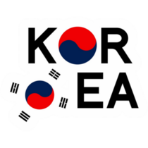 Korea Text Flag Sticker