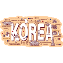 Korea Word Art Sticker