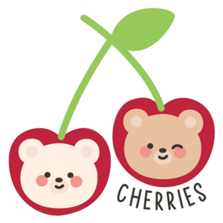 Korean Bear Cherry Sticker