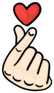 Korean Finger Heart I Love You Sticker