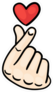 Korean Finger Heart I Love You Sticker