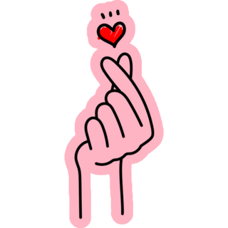 Korean Love Hand Finger Symbol Sticker