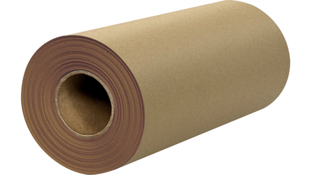 A roll of kraft paper used for stickers