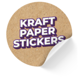 Stickers printed on 100% recycled kraft paper