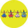 Krishna And Gopika Playing Garba Madhubani Indian Sticker