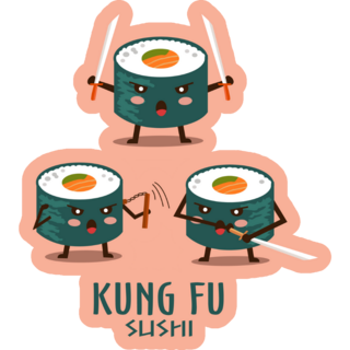 Kung Fu Sushi Sticker
