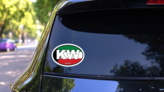 Kuwait Kw Flag Oval Sticker on a Rear Car Window (New) example