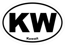Kuwait Kw Oval Sticker