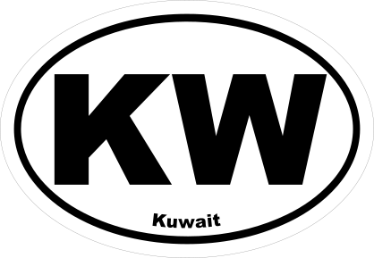 Kuwait Kw Oval Sticker